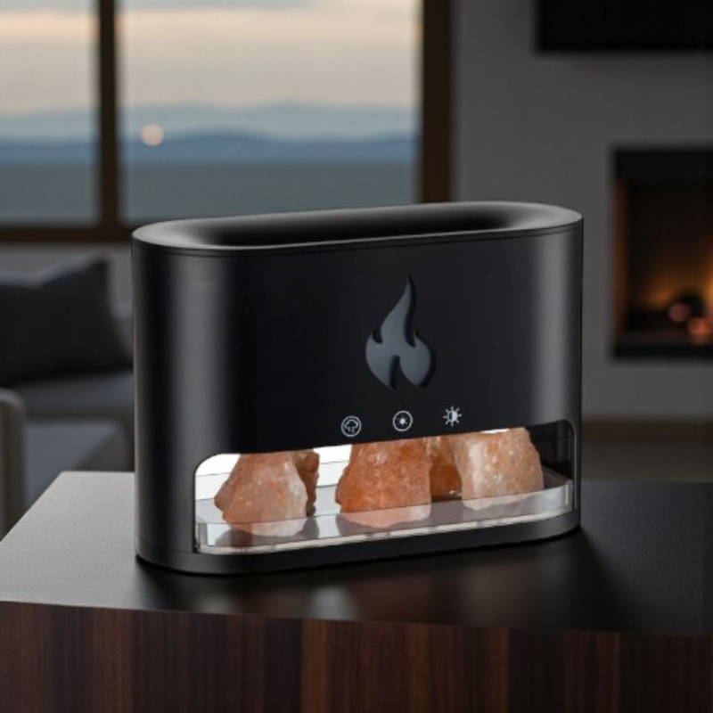 FlameAura как ночник на прикроватной тумбе